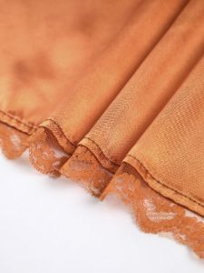 Vitamin C Lace Trim Satin Crop Top sold by COMMENSE