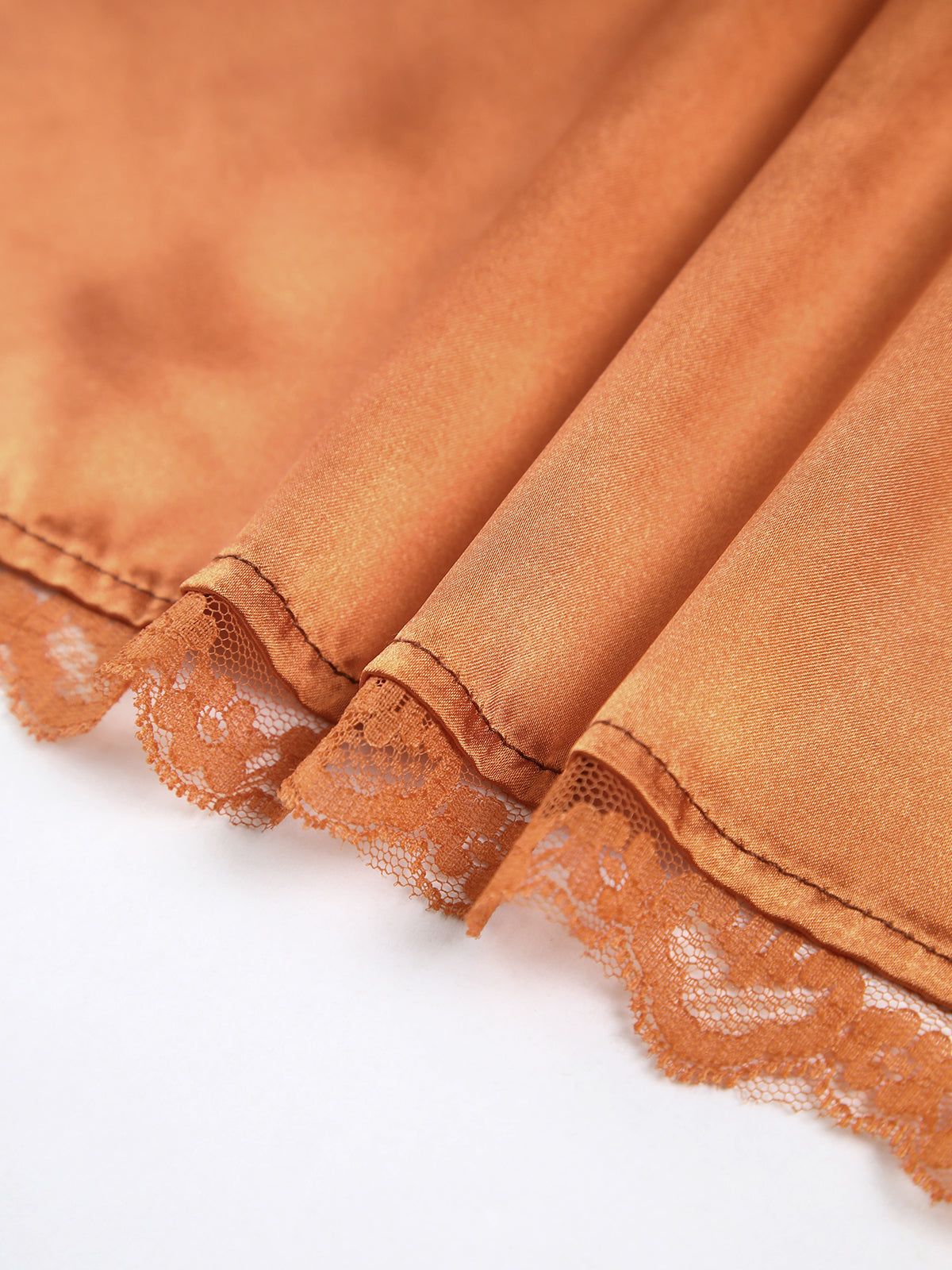 Vitamin C Lace Trim Satin Crop Top sold by COMMENSE product image thumbnail 4