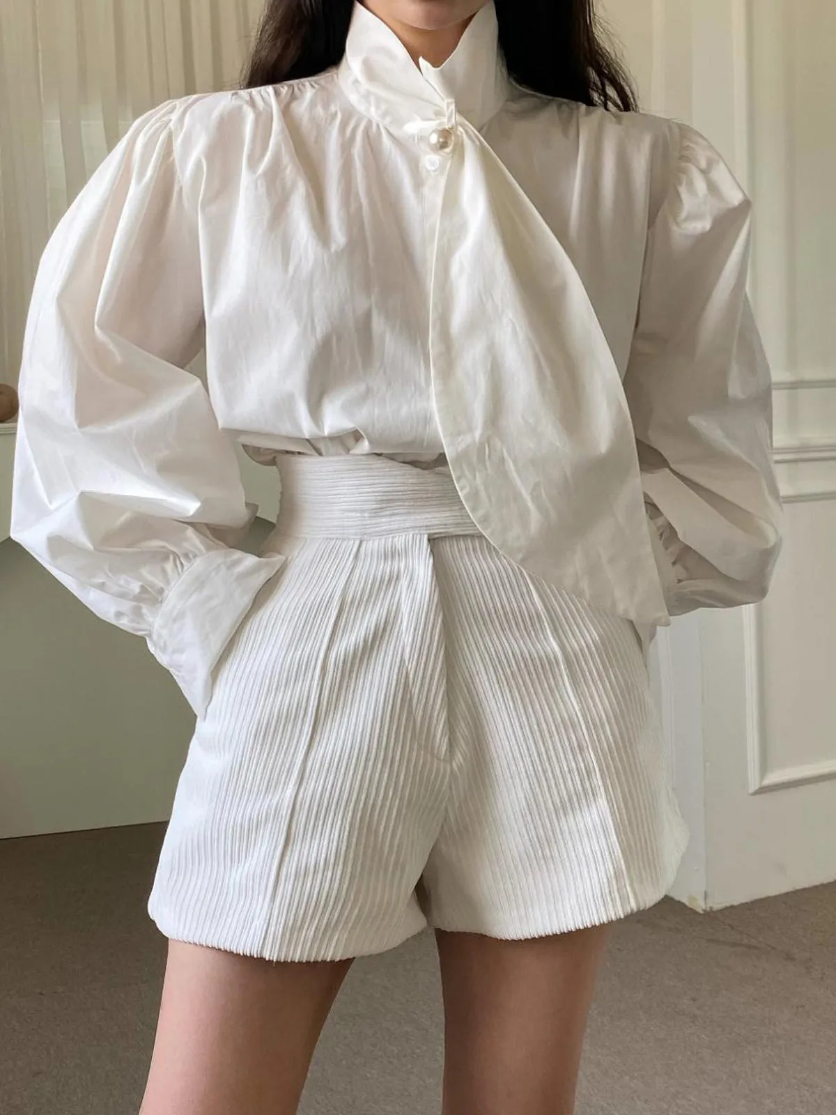 Pearl Loose-Fitting Long Sleeve Shirt sold by COMMENSE product image thumbnail 2