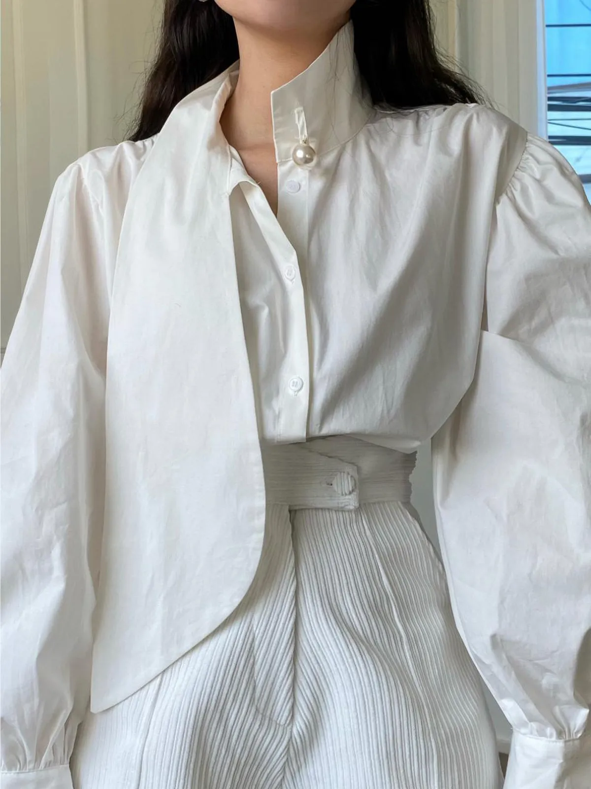 Pearl Loose-Fitting Long Sleeve Shirt sold by COMMENSE product image thumbnail 3