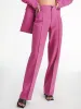 High Waisted Pleat Front Solid Colored Straight Leg Trousers sold by COMMENSE