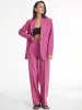 High Waisted Pleat Front Solid Colored Straight Leg Trousers sold by COMMENSE