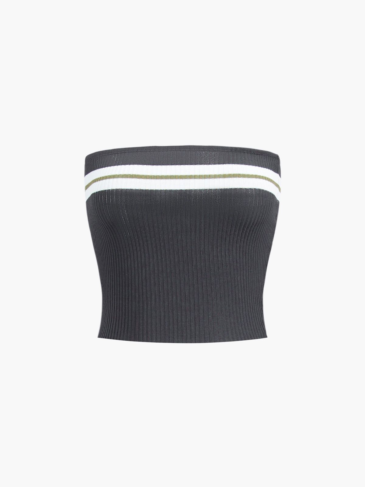 Stripe Rib Crop Tube Top sold by COMMENSE
