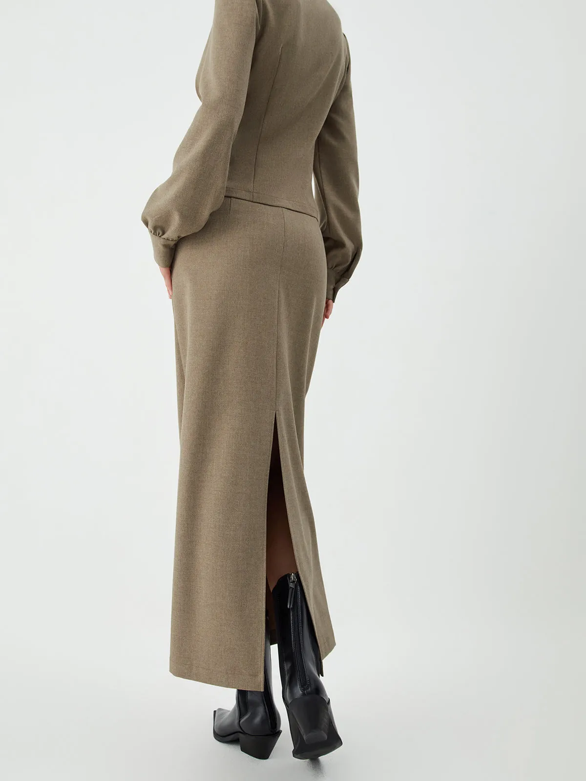 Old Money Solid Maxi Skirt sold by COMMENSE product image thumbnail 5