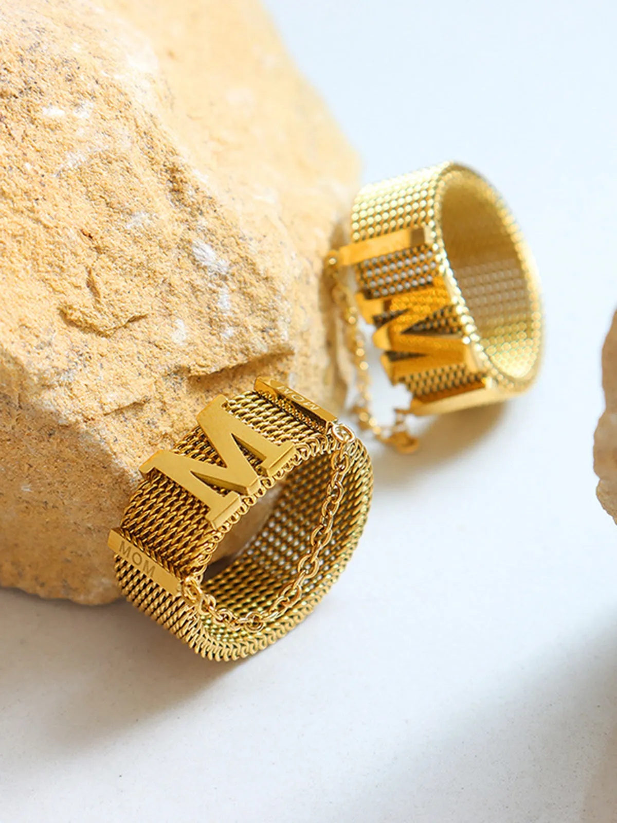 M Letter & Chain Decor Ring sold by COMMENSE product image thumbnail 2