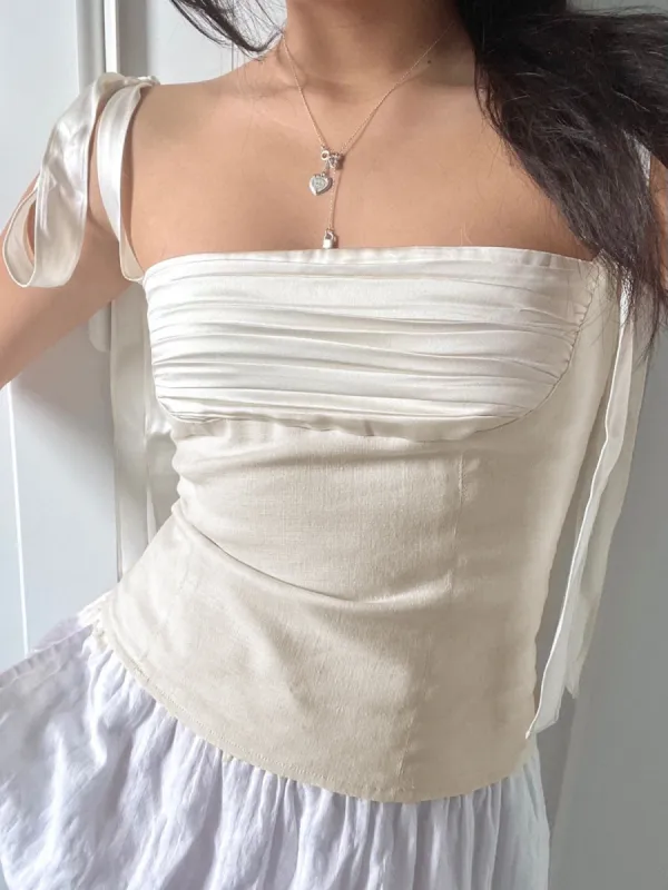 Patchwork Knotted Cami Top sold by COMMENSE