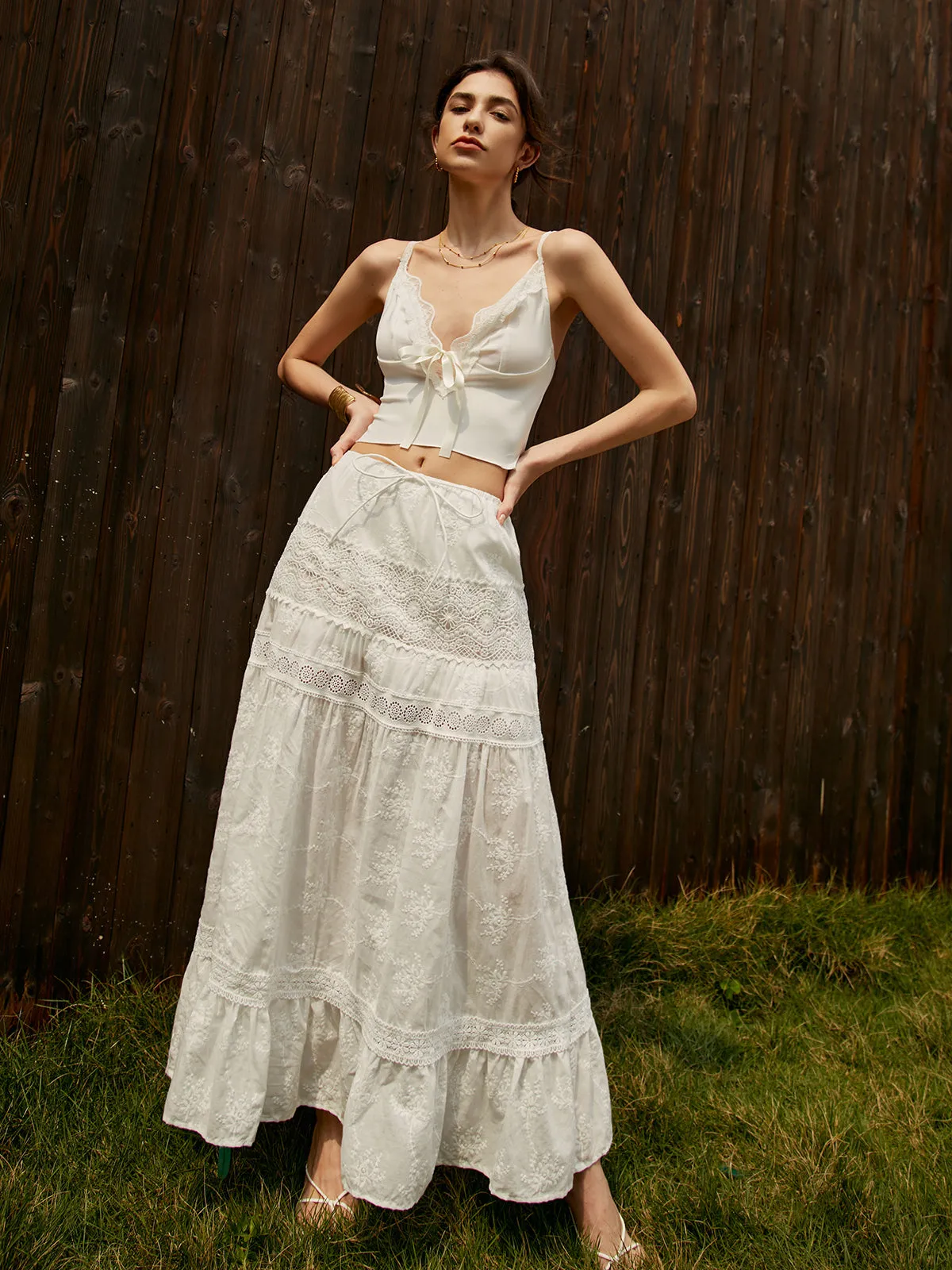 Jacquard Cotton Blends Maxi Skirt sold by COMMENSE product image thumbnail 2