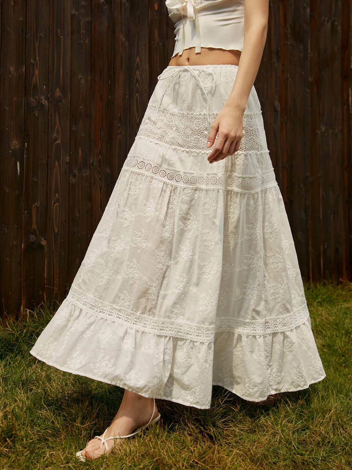 Jacquard Cotton Blends Maxi Skirt sold by COMMENSE product image thumbnail 3