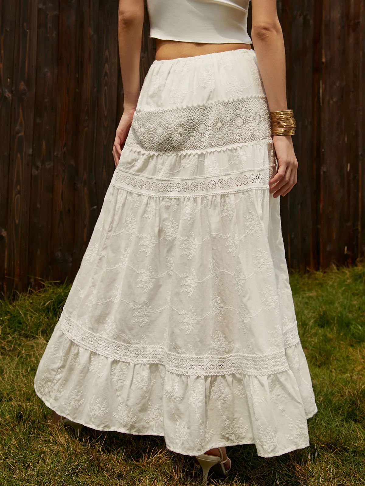 Jacquard Cotton Blends Maxi Skirt sold by COMMENSE product image thumbnail 4