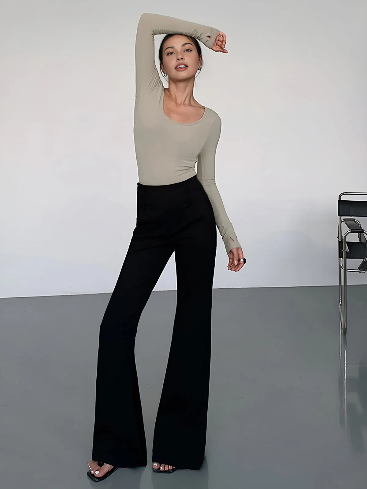 High Waisted Flare Pants sold by COMMENSE product image thumbnail 4