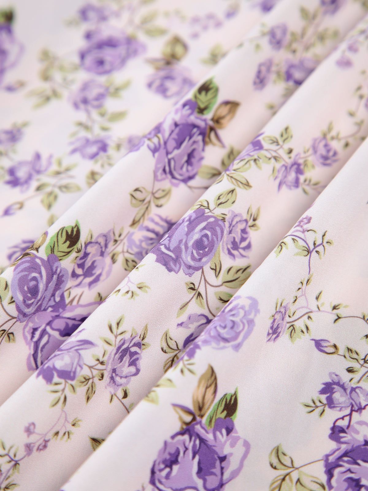 Violet Roses Floral Zippered Slit Milkmaid Midi Dress sold by COMMENSE product image thumbnail 4