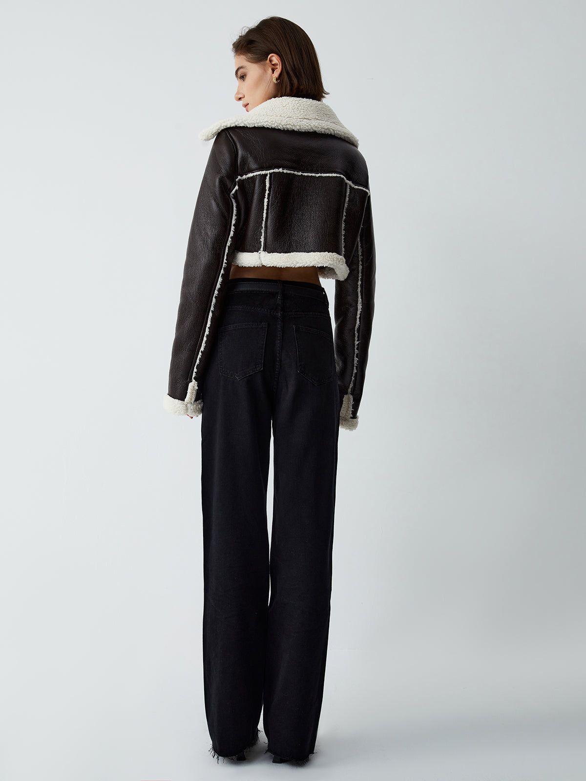 Notable Mentions Sherpa Lined Shearling Leather Flight Jacket sold by COMMENSE product image thumbnail 5