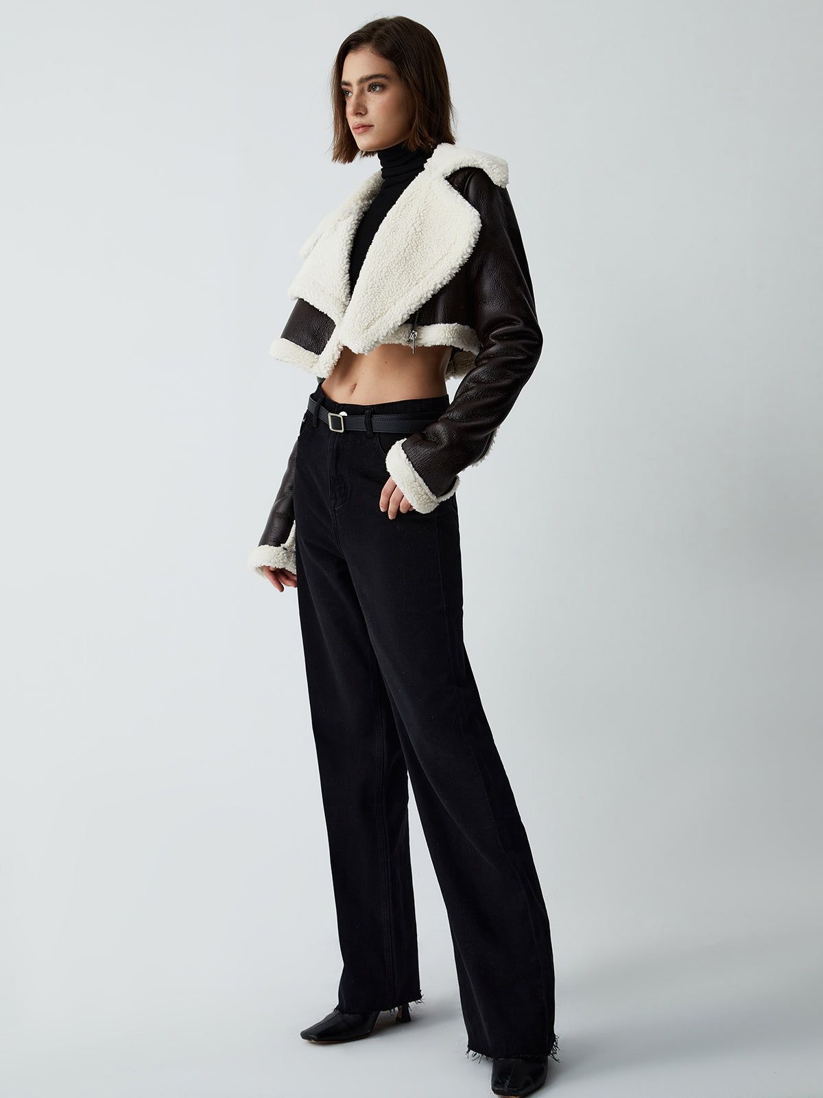 Notable Mentions Sherpa Lined Shearling Leather Flight Jacket sold by COMMENSE product image thumbnail 2