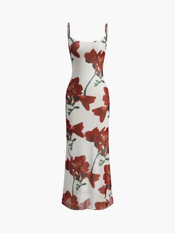 Floral Cami Long Dress sold by COMMENSE