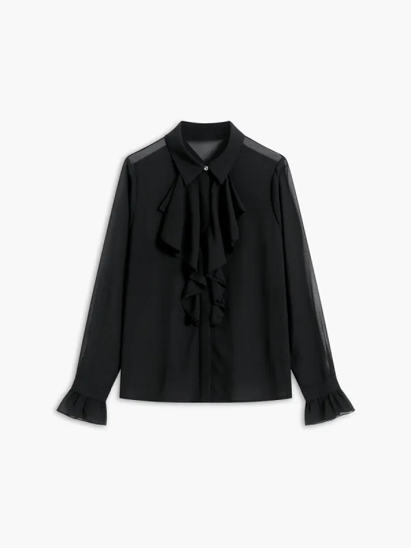 Combination Mesh Button Down Shirt sold by COMMENSE
