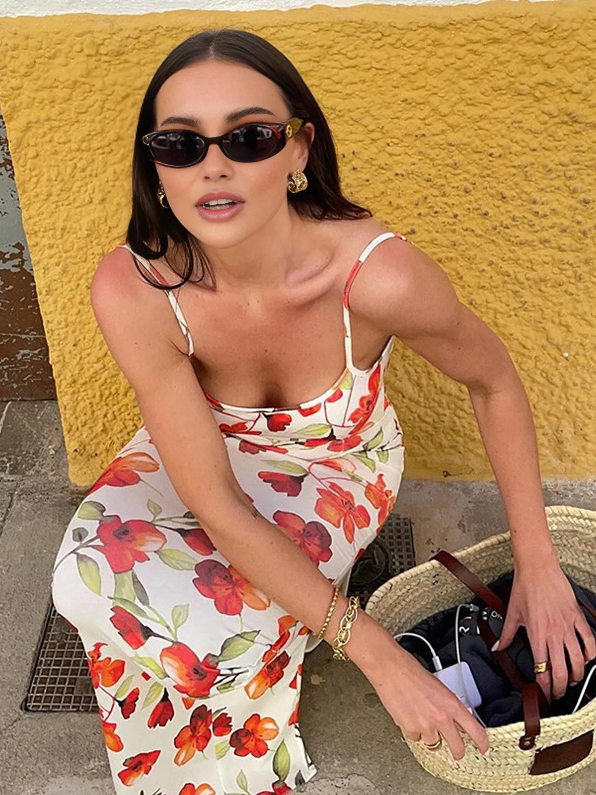 Printed Backless Cami Long Dress sold by COMMENSE product image thumbnail 5