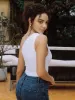 Solid One Shoulder Off Tank Top sold by COMMENSE