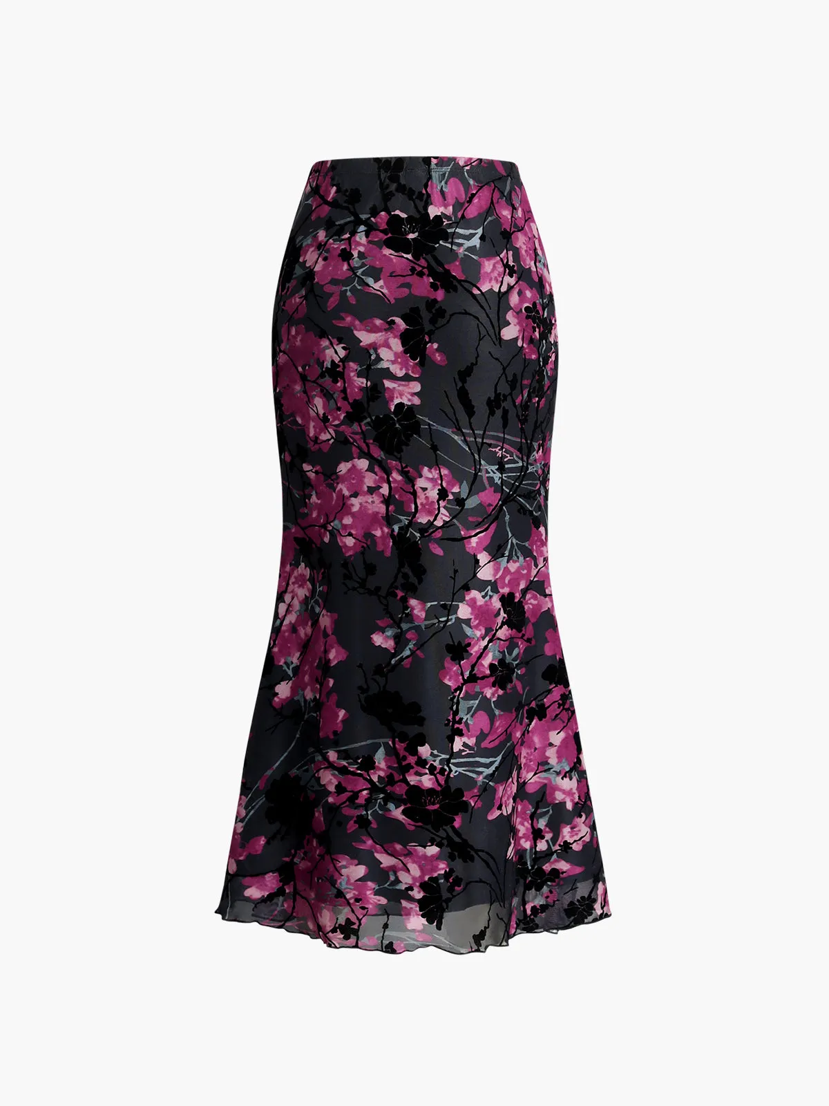 Floral Print Mermaid Long Skirt sold by COMMENSE product image thumbnail 2