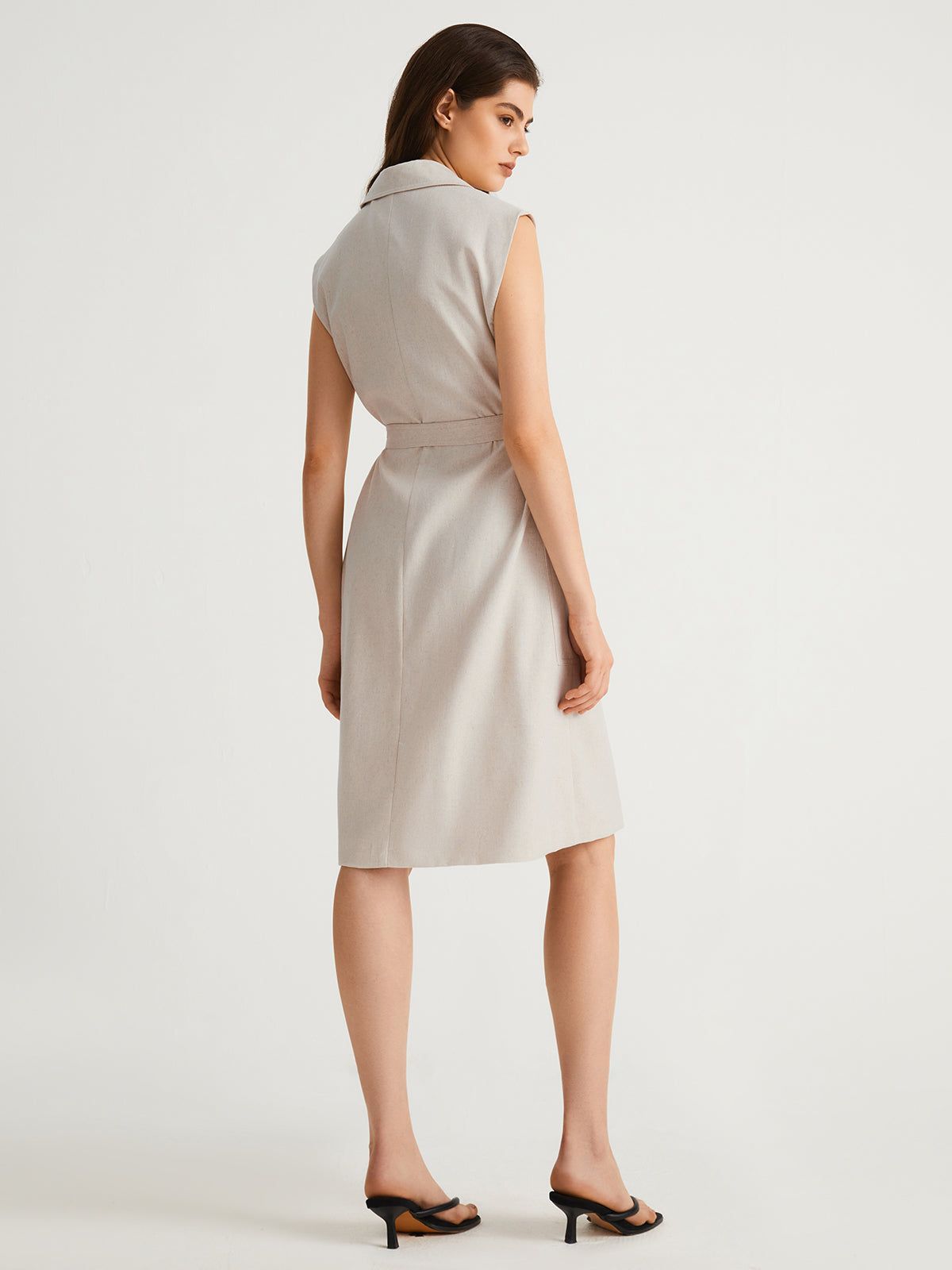 Sleeveless Tied Long Jacket sold by COMMENSE product image thumbnail 4