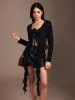 Ruffle Rosette Pleated Blouse sold by COMMENSE
