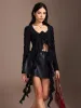 Ruffle Rosette Pleated Blouse sold by COMMENSE