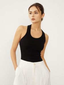 Open Back Halter Tank Top sold by COMMENSE