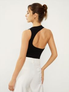 Open Back Halter Tank Top sold by COMMENSE