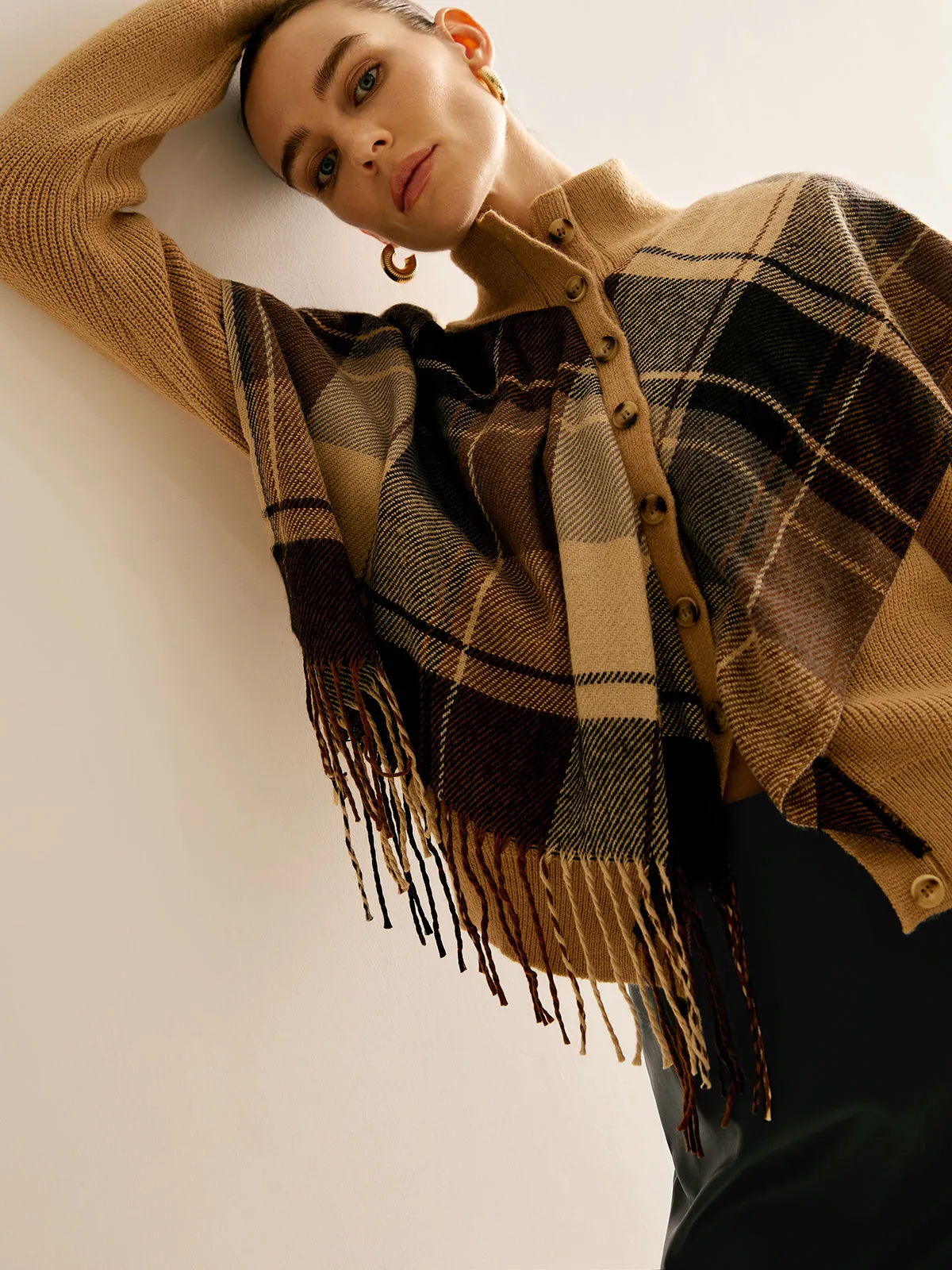 Breasted Tassel Knit Shawl Outerwear sold by COMMENSE product image thumbnail 2