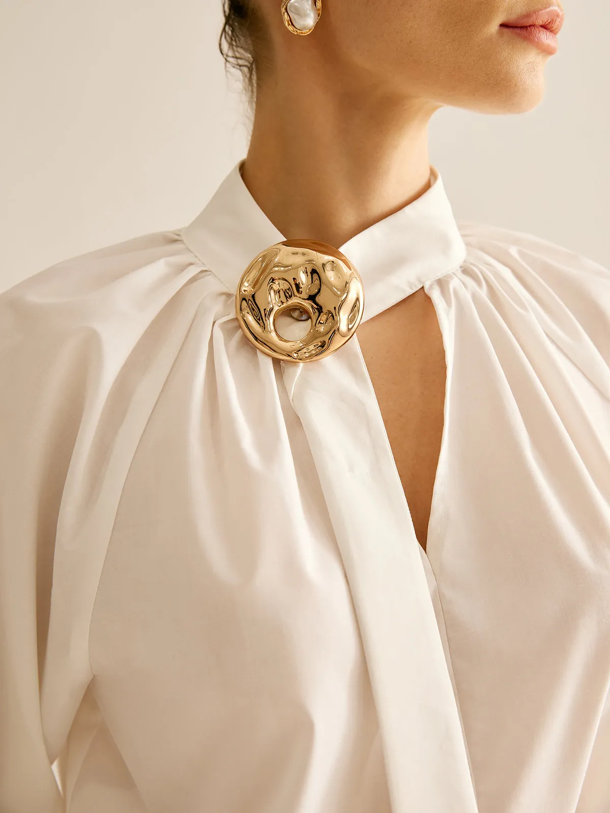 Elegant Cotton Metal-Detail Shirt sold by COMMENSE product image thumbnail 2