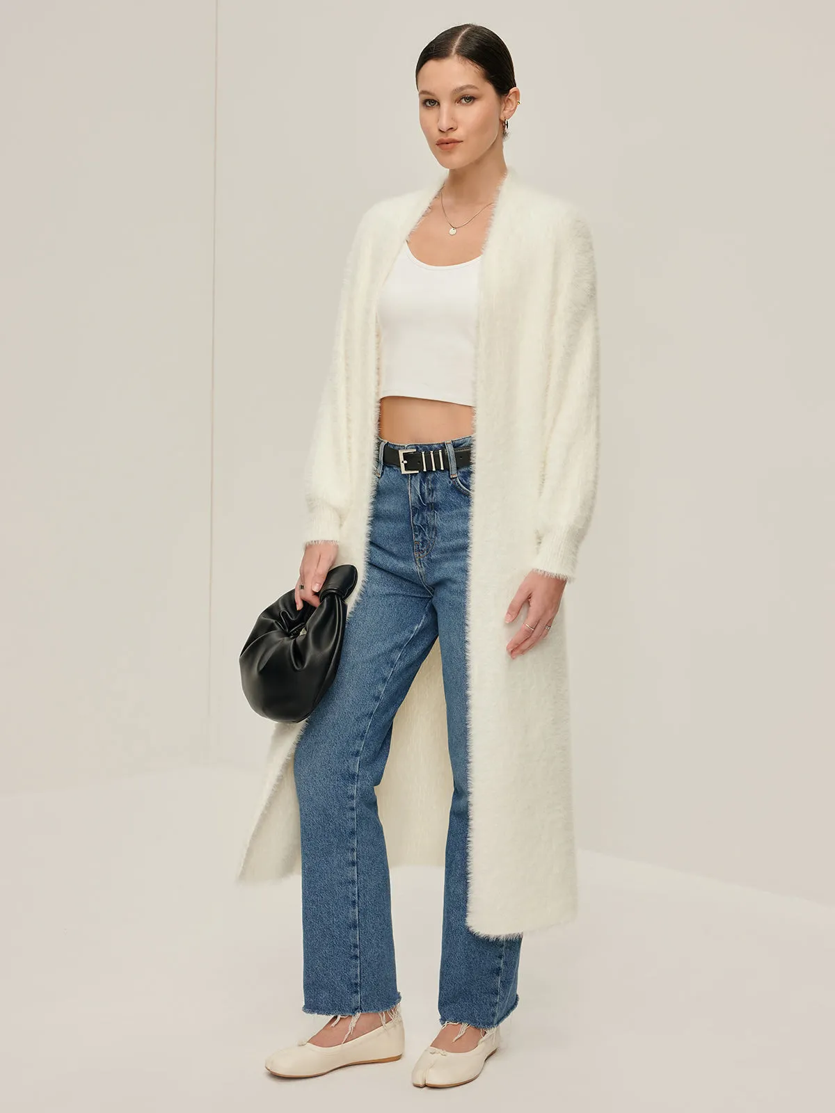 Minimalist Fluzzy Long Cardigan sold by COMMENSE product image thumbnail 3