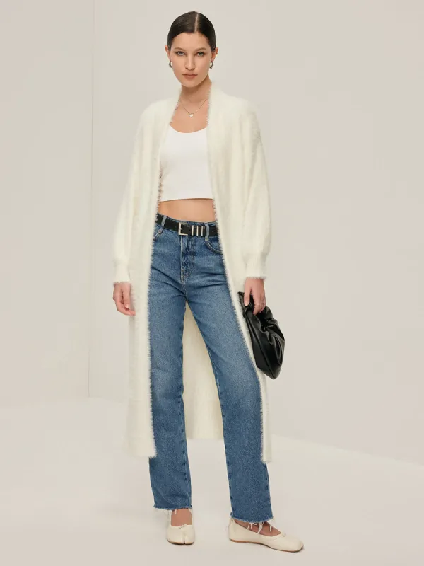 Minimalist Fluzzy Long Cardigan sold by COMMENSE