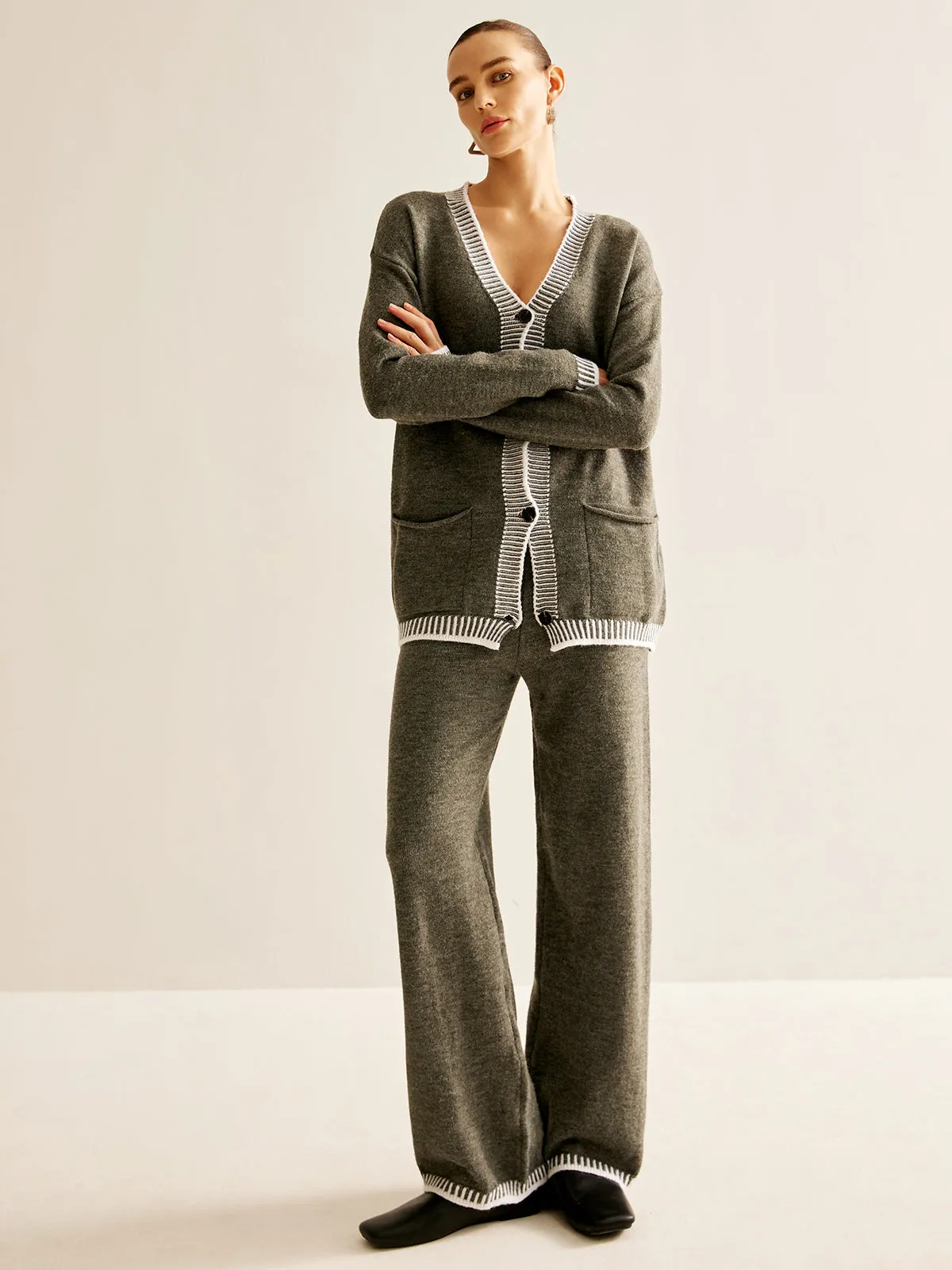 Contrast Trim Soft Sweater Co-ord sold by COMMENSE product image thumbnail 3