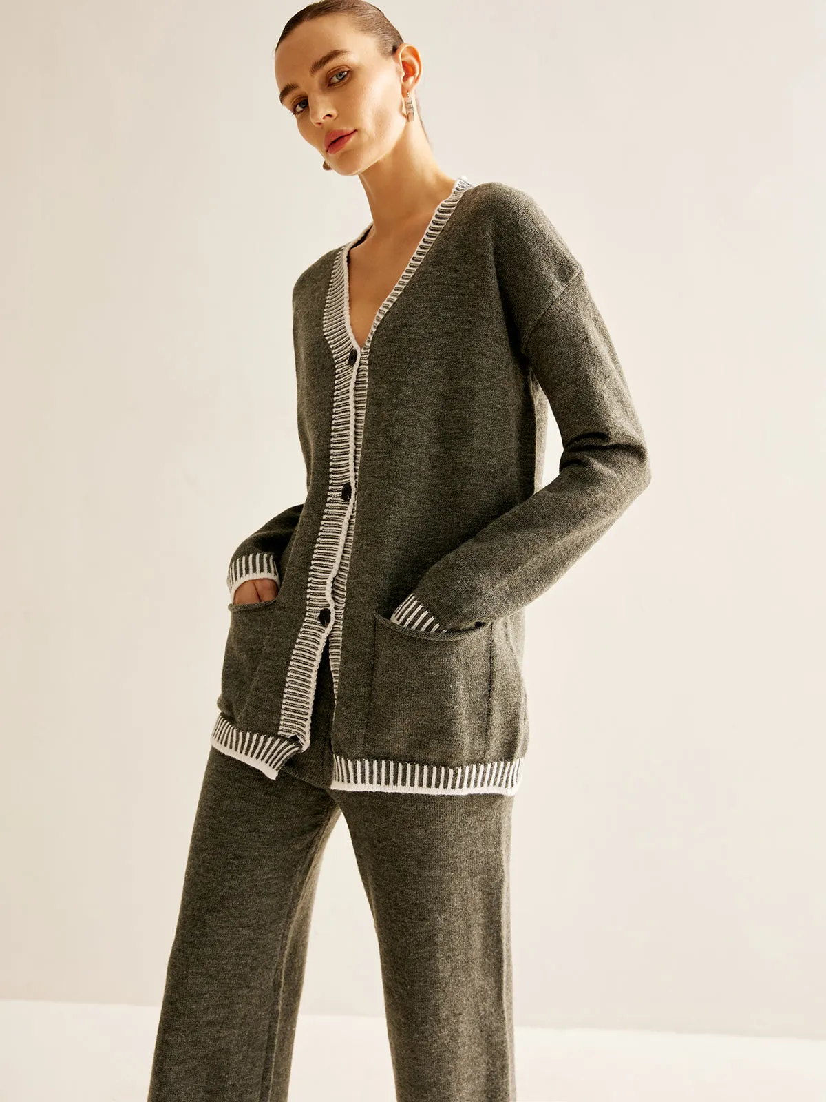 Contrast Trim Soft Sweater Co-ord sold by COMMENSE product image thumbnail 4