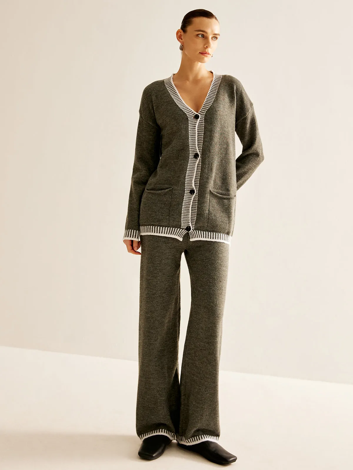 Contrast Trim Soft Sweater Co-ord sold by COMMENSE