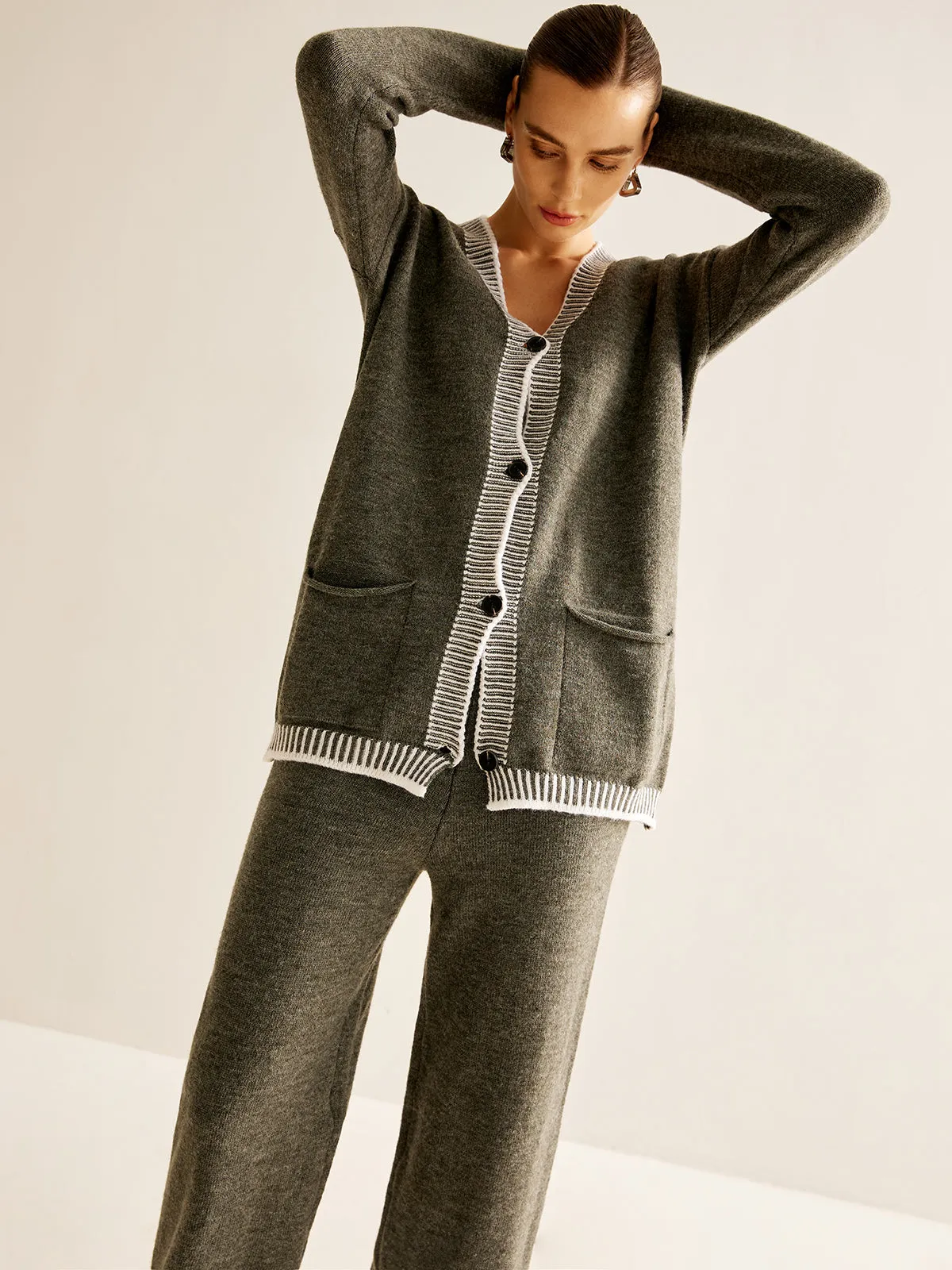 Contrast Trim Soft Sweater Co-ord sold by COMMENSE product image thumbnail 5