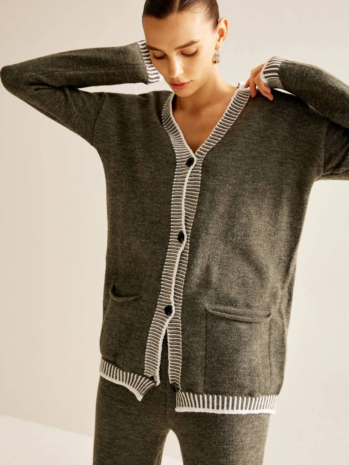 Contrast Trim Soft Sweater Co-ord sold by COMMENSE product image thumbnail 2