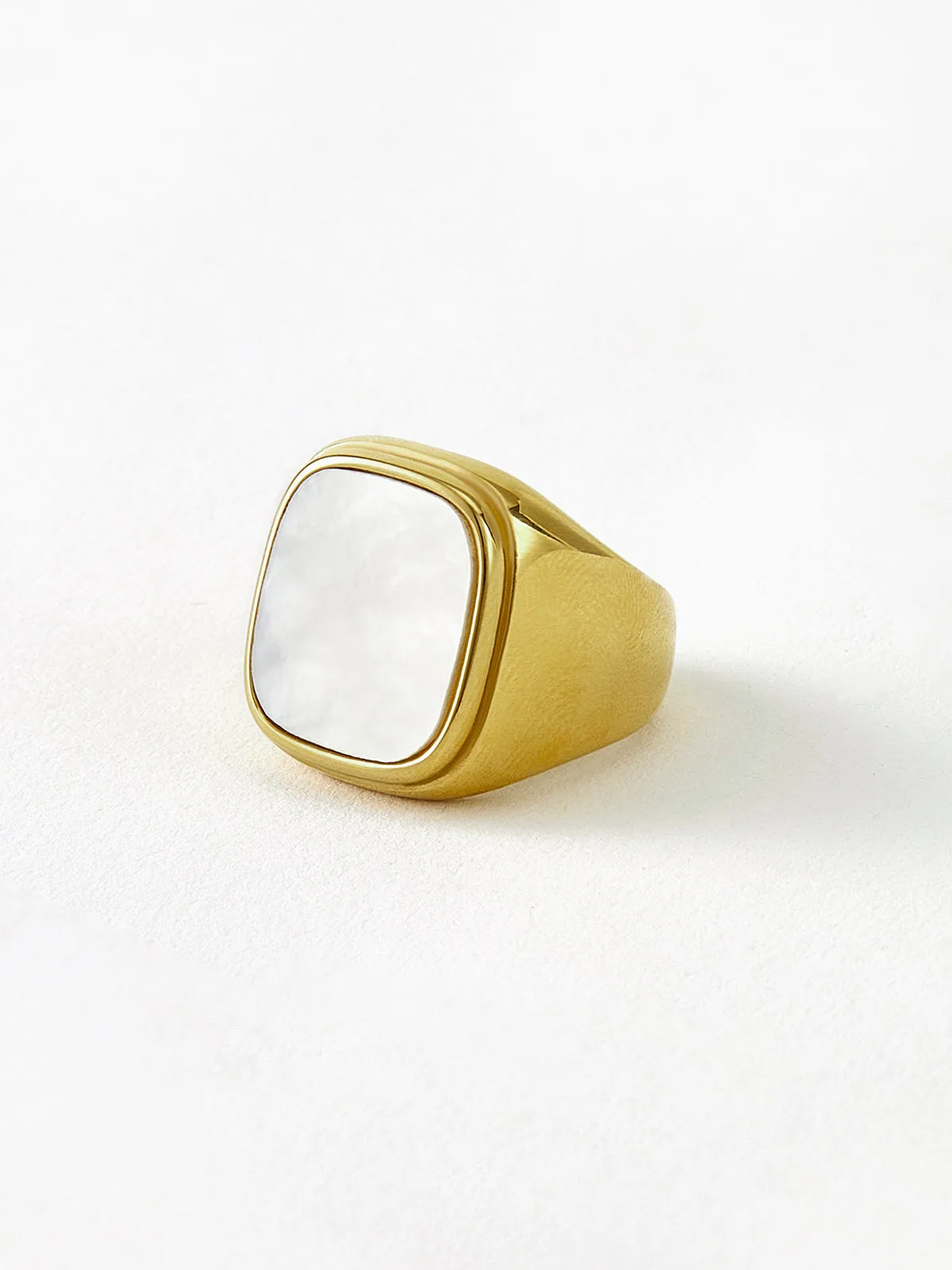Square Shell Signet Ring sold by COMMENSE