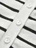 Crew Neck Striped Cardigan sold by COMMENSE