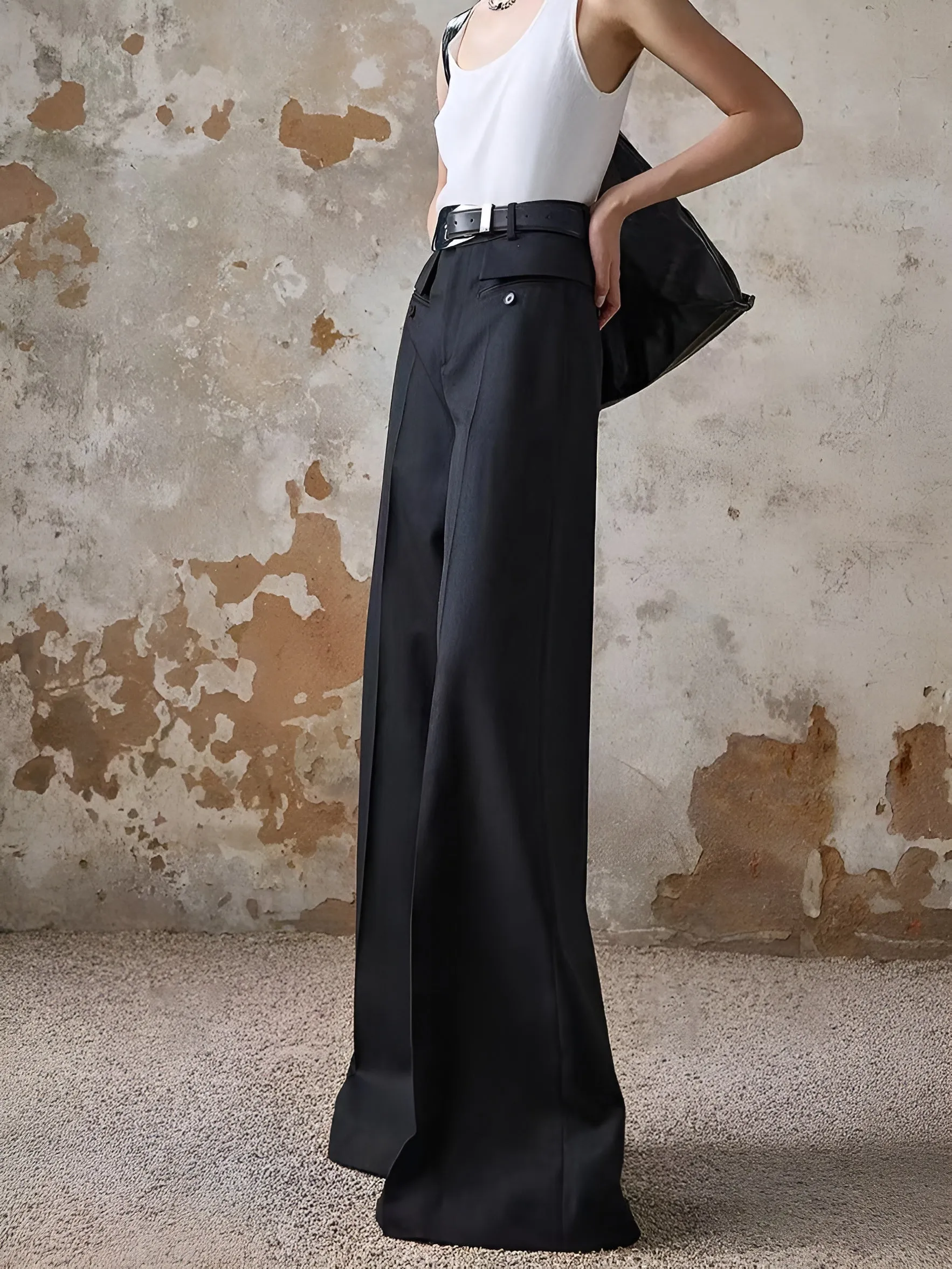 High-Waist Piping Bell Pants Without Belt sold by COMMENSE product image thumbnail 3
