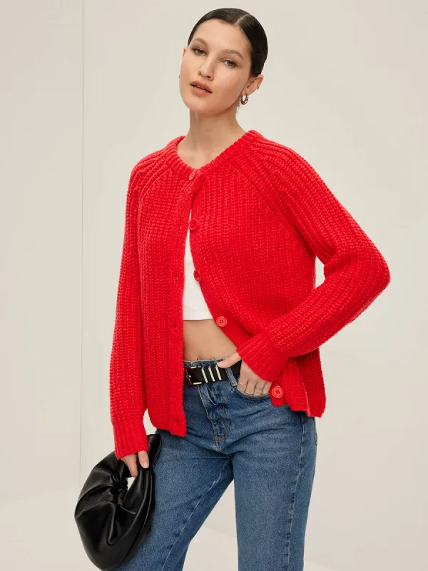 Plain Button Down Cardigan sold by COMMENSE