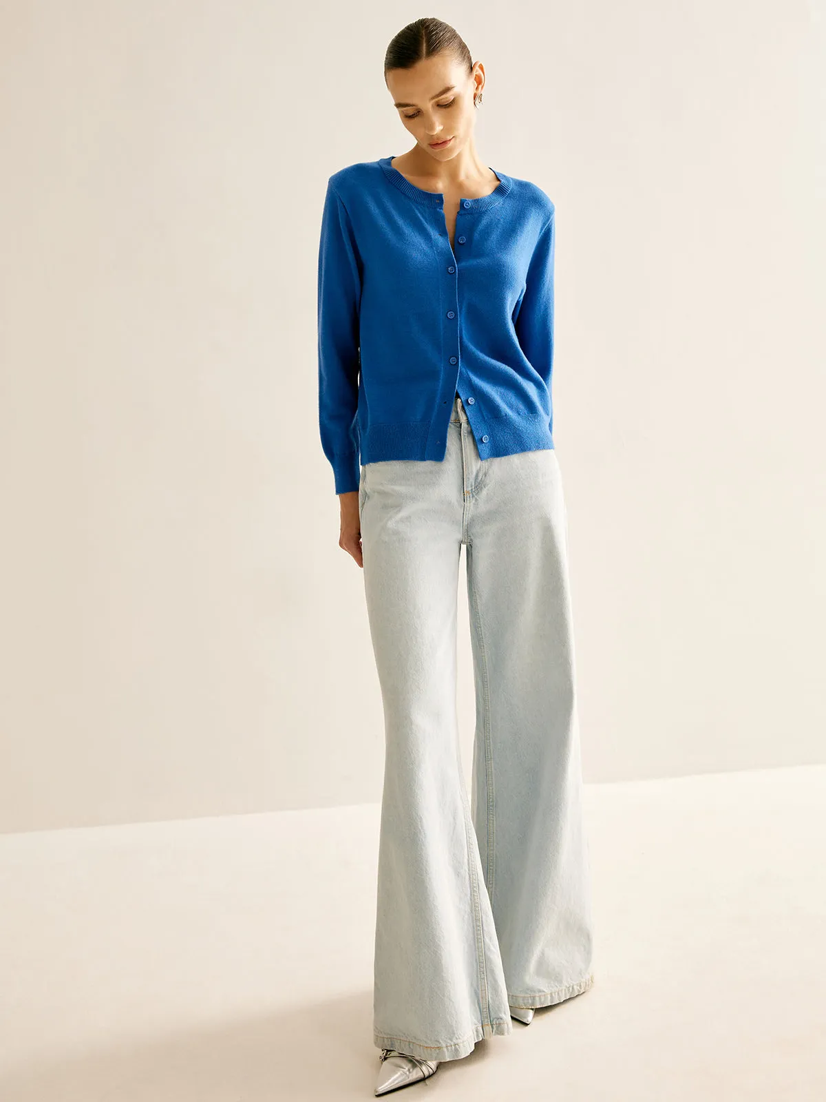 Plain Soft Button Cardigan sold by COMMENSE product image thumbnail 2