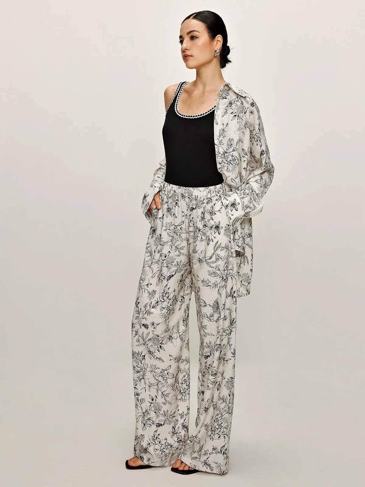 Floral Printed Oversize Shirt sold by COMMENSE product image thumbnail 4