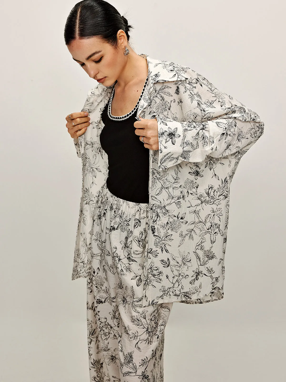 Floral Printed Oversize Shirt sold by COMMENSE product image thumbnail 2