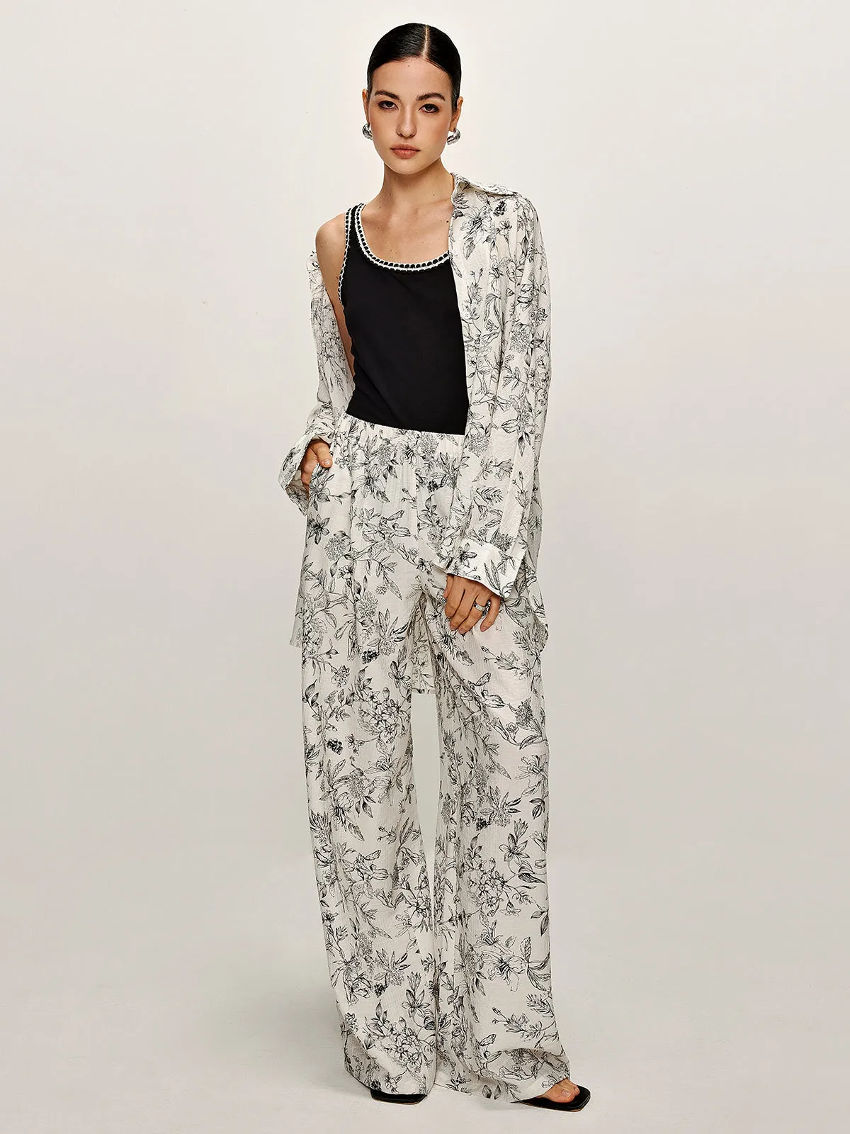 Floral Printed Oversize Shirt sold by COMMENSE product image thumbnail 3