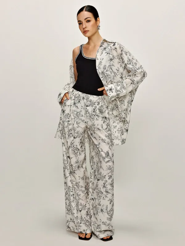 Floral Printed Oversize Shirt sold by COMMENSE