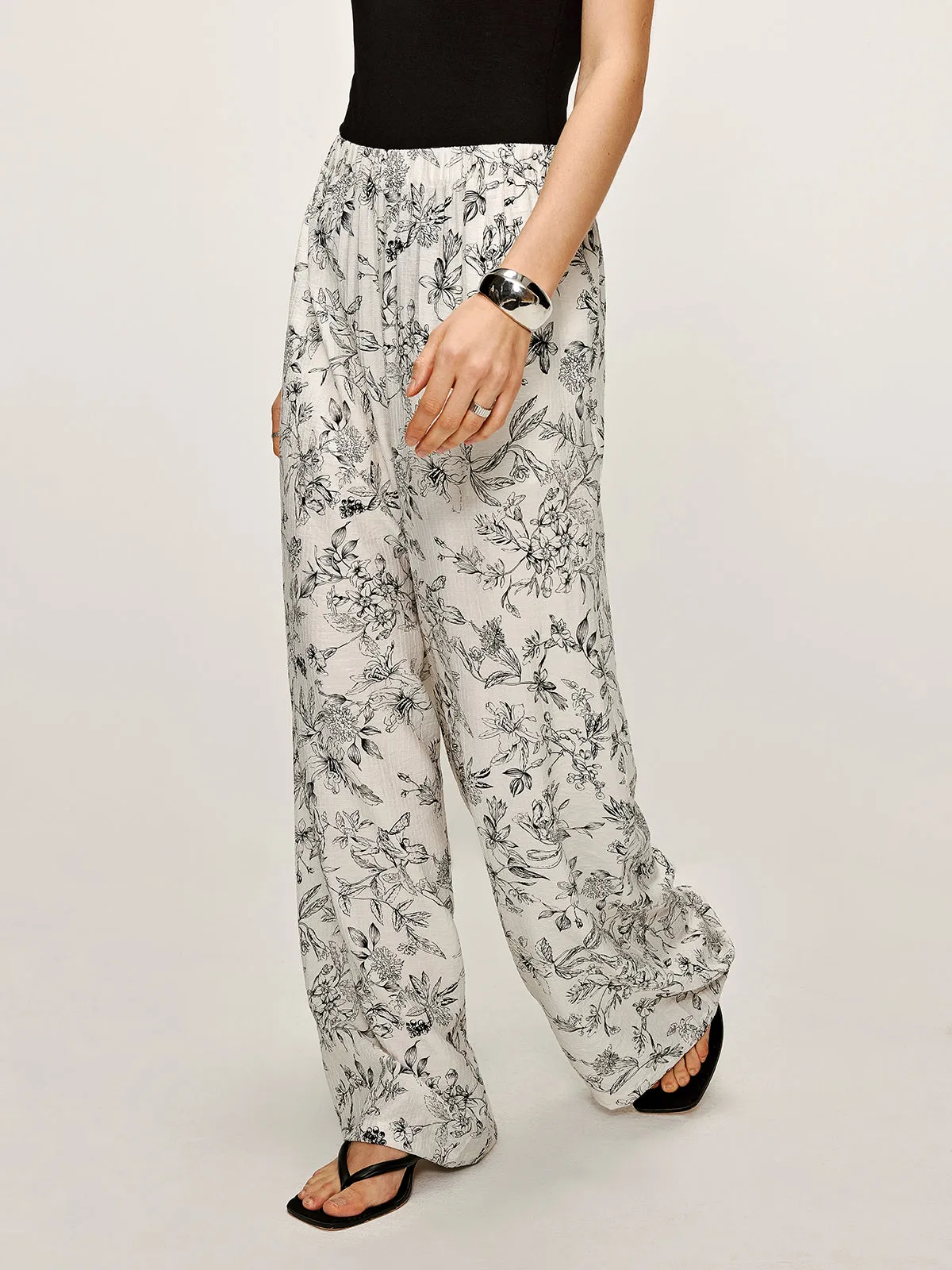 Floral Printed Baggy Pants sold by COMMENSE product image thumbnail 3