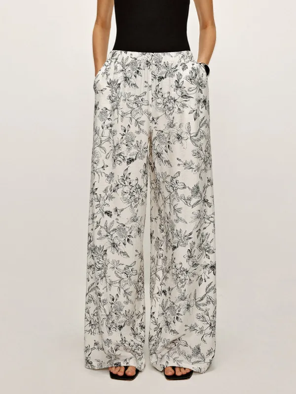 Floral Printed Baggy Pants made by COMMENSE