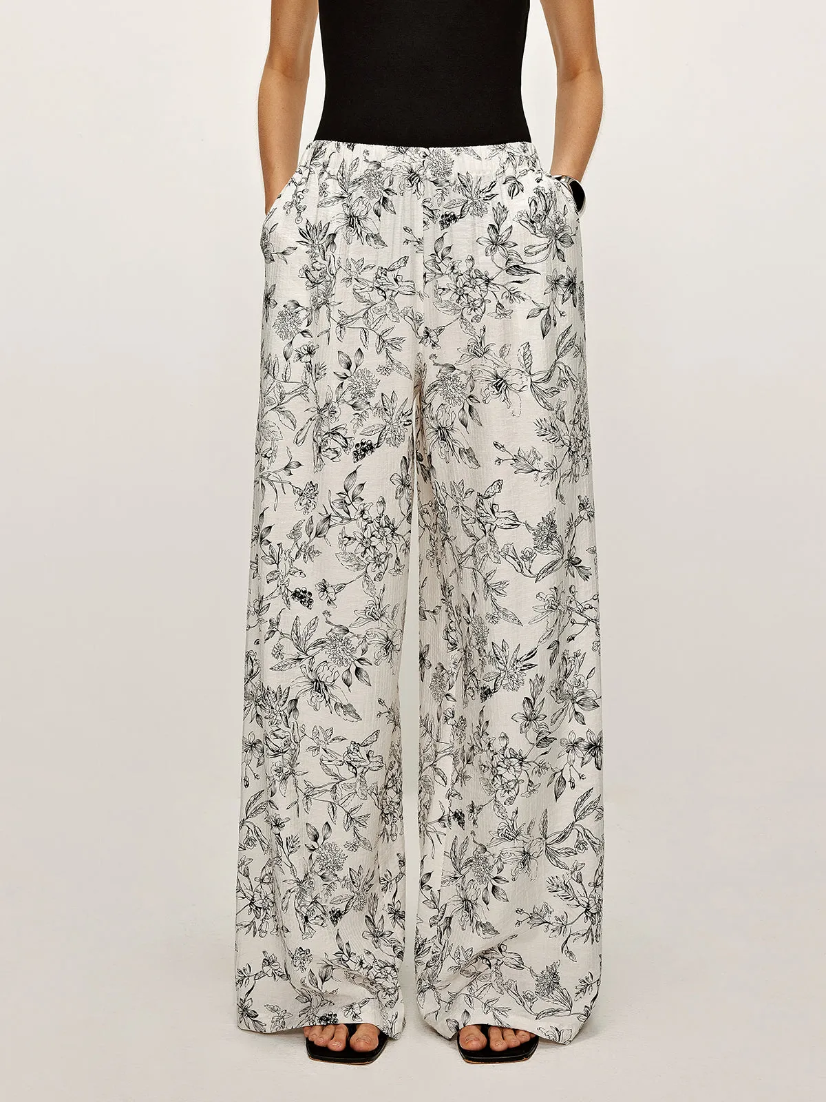 Floral Printed Baggy Pants sold by COMMENSE
