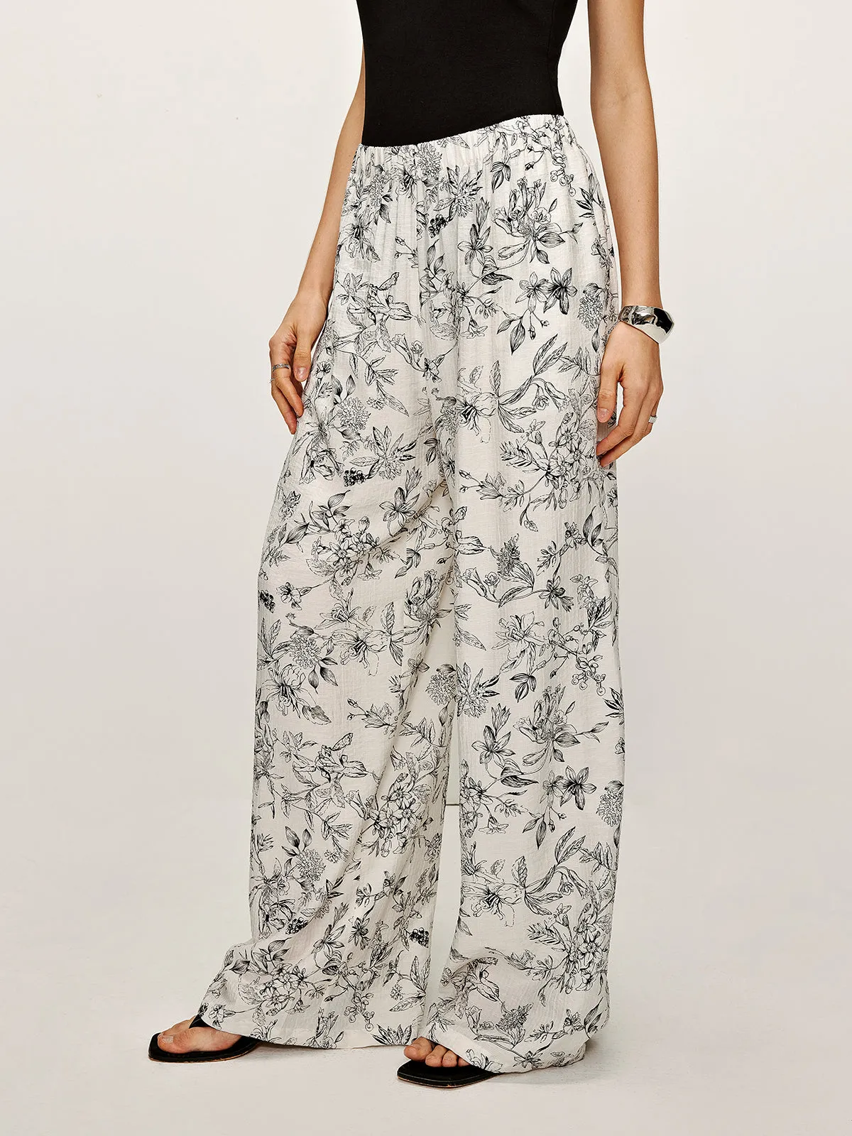 Floral Printed Baggy Pants sold by COMMENSE product image thumbnail 2