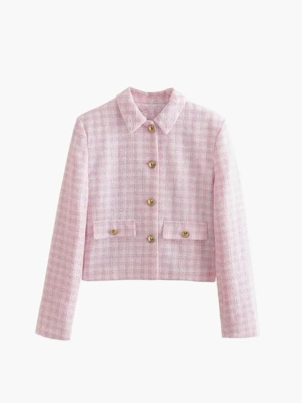 Elegant Tweed Polo Neck Blazer sold by COMMENSE